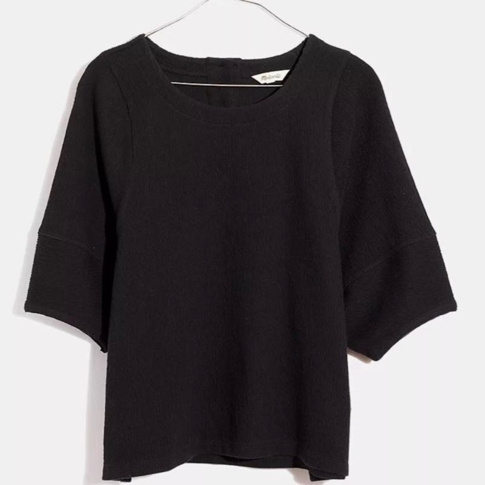 Madewell Ottoman Jacquard Button-Back Top | size M